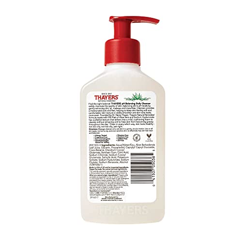 Thayers pH Balancing Daily Cleanser - Face Wash with Aloe Vera - Gentle and Hydrating Skin Care for Dry - Oily or Acne Prone Skin - 237 ml (Pack of 5)