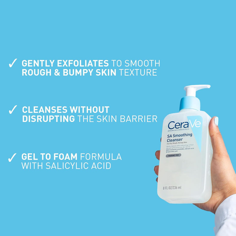 CeraVe SA Smoothing Cleanser with Salicylic Acid for Dry, Rough & Bumpy Skin 473ml