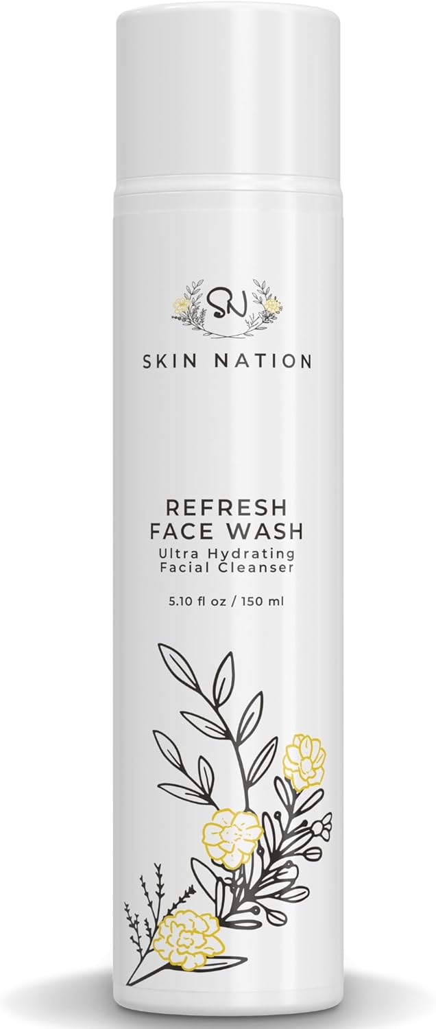 Organic Face Wash for Women and Men – Gentle, Purifying Aloe Facial Cleanser – Sulfate-Free and Paraben-Free – Hydrating Anti Aging Face Wash with Jojoba Oil, Green Tea Extract, Vitamin C and E