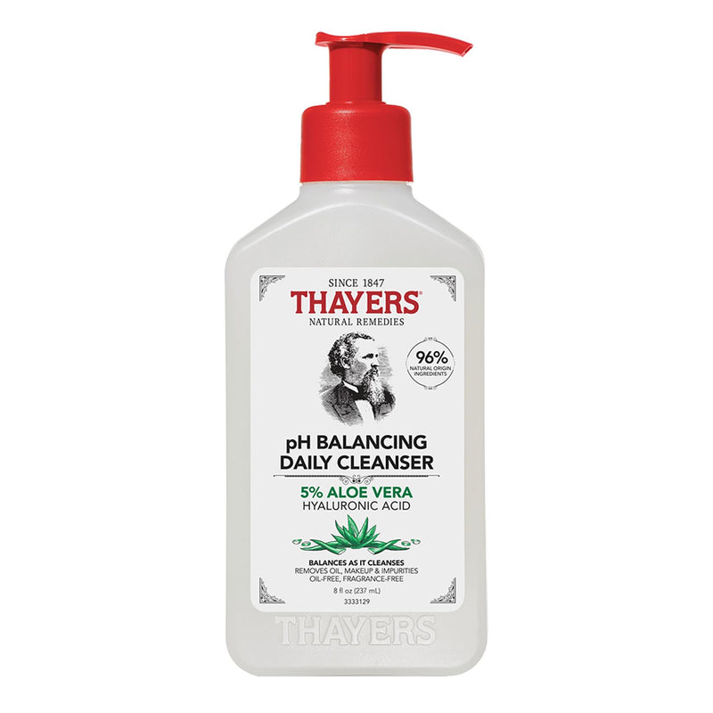 Thayers pH Balancing Daily Cleanser - Face Wash with Aloe Vera - Gentle and Hydrating Skin Care for Dry - Oily or Acne Prone Skin - 237 ml (Pack of 5)