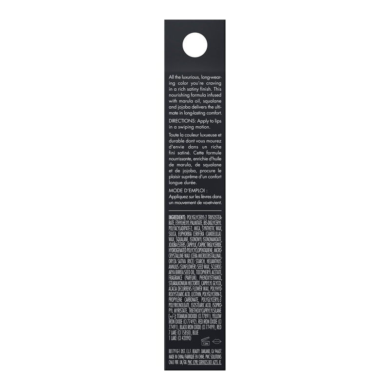 e.l.f. O Face Satin Lipstick, Richly Pigmented, Nourishing & Long-Lasting Creamy Lipstick, Infused With Jojoba, Vegan & Cruelty-Free, Smolder