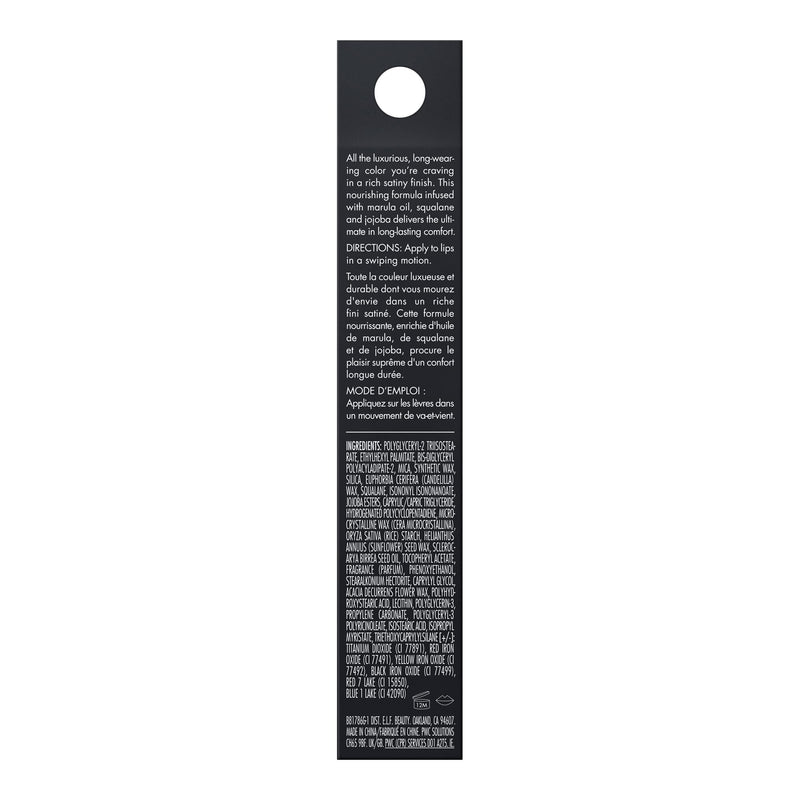 e.l.f. O Face Satin Lipstick, Richly Pigmented, Nourishing & Long-Lasting Creamy Lipstick, Infused With Jojoba, Vegan & Cruelty-Free, Smolder