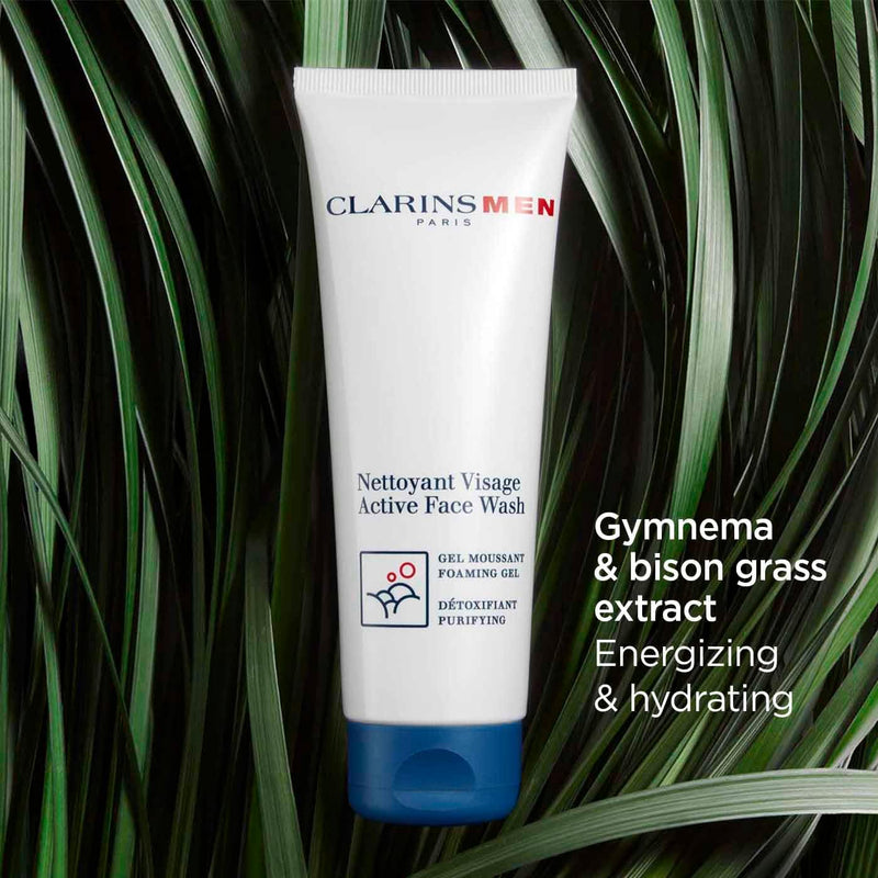 Bundle of Clarins ClarinsMen Active Face Wash Foaming Gel 125ml + Clarins ClarinsMen Super Moisture Balm 50ml