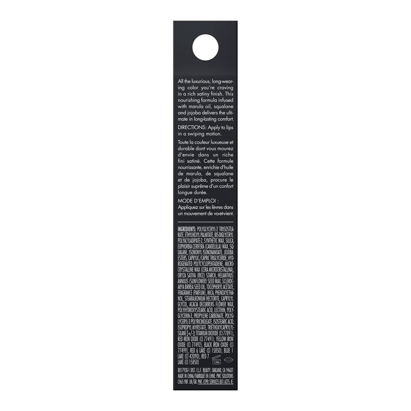 e.l.f. O Face Satin Lipstick, Richly Pigmented, Nourishing & Long-Lasting Creamy Lipstick, Infused With Jojoba, Vegan & Cruelty-Free, Smolder