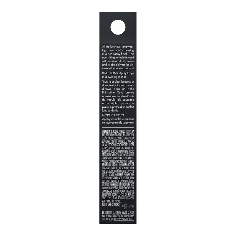 e.l.f. O Face Satin Lipstick, Richly Pigmented, Nourishing & Long-Lasting Creamy Lipstick, Infused With Jojoba, Vegan & Cruelty-Free, Smolder