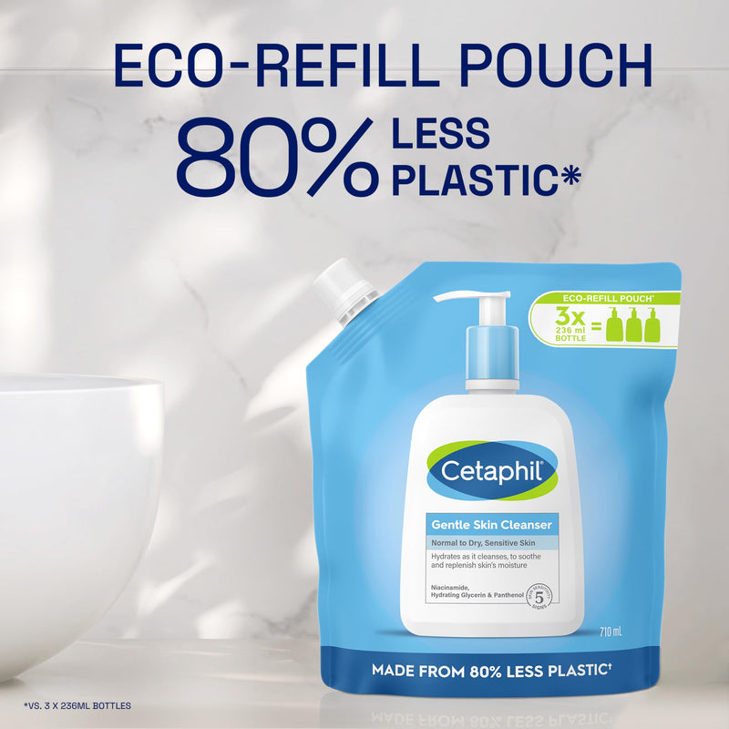 Cetaphil Gentle Skin Cleanser, 1L, Face & Body Wash, For Normal To Dry Sensitive Skin, With Niacinamide & Glycerin, Soap Free, 1 unit