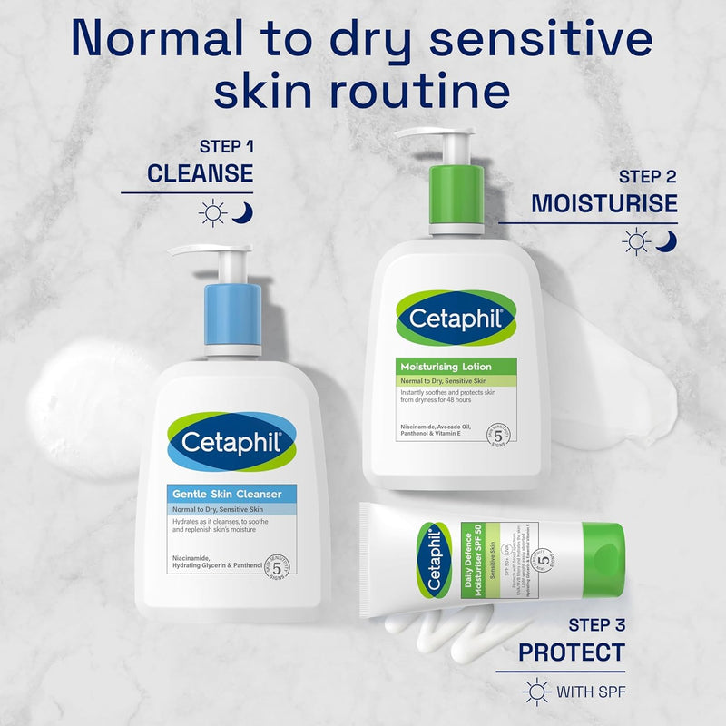 Cetaphil Gentle Skin Cleanser, 1L, Face & Body Wash, For Normal To Dry Sensitive Skin, With Niacinamide & Glycerin, Soap Free, 1 unit