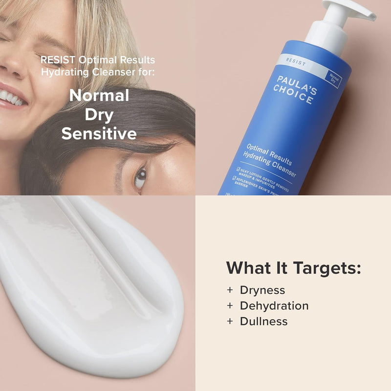 Paula's Choice RESIST Anti-Aging Hydrating Cleanser - Face Wash Gently Removes Makeup & Softens Skin - with Green Tea Extract - Normal to Dry Skin - 190 ml