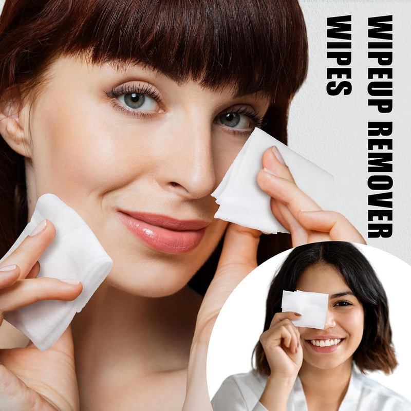 Ctosree 150 pcs Makeup Remover Wipes Bulk Individually Wrapped Makeup Wipes Single Makeup Remover Cloth Facial Cleansing Pads for Mascara Lipstick Oil Dirt Face Skin Travel Hotel (Black)