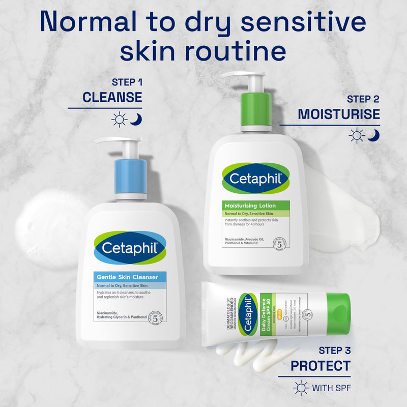 Cetaphil Gentle Skin Cleanser, 1L, Face & Body Wash, For Normal To Dry Sensitive Skin, With Niacinamide & Glycerin, Soap Free, 1 unit