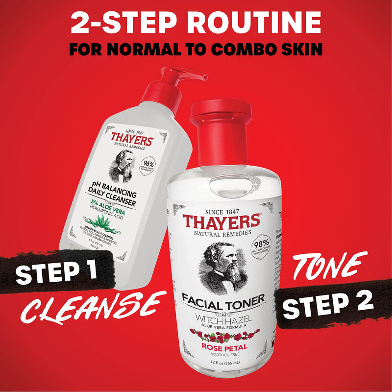 Thayers pH Balancing Daily Cleanser - Face Wash with Aloe Vera - Gentle and Hydrating Skin Care for Dry - Oily or Acne Prone Skin - 237 ml (Pack of 5)