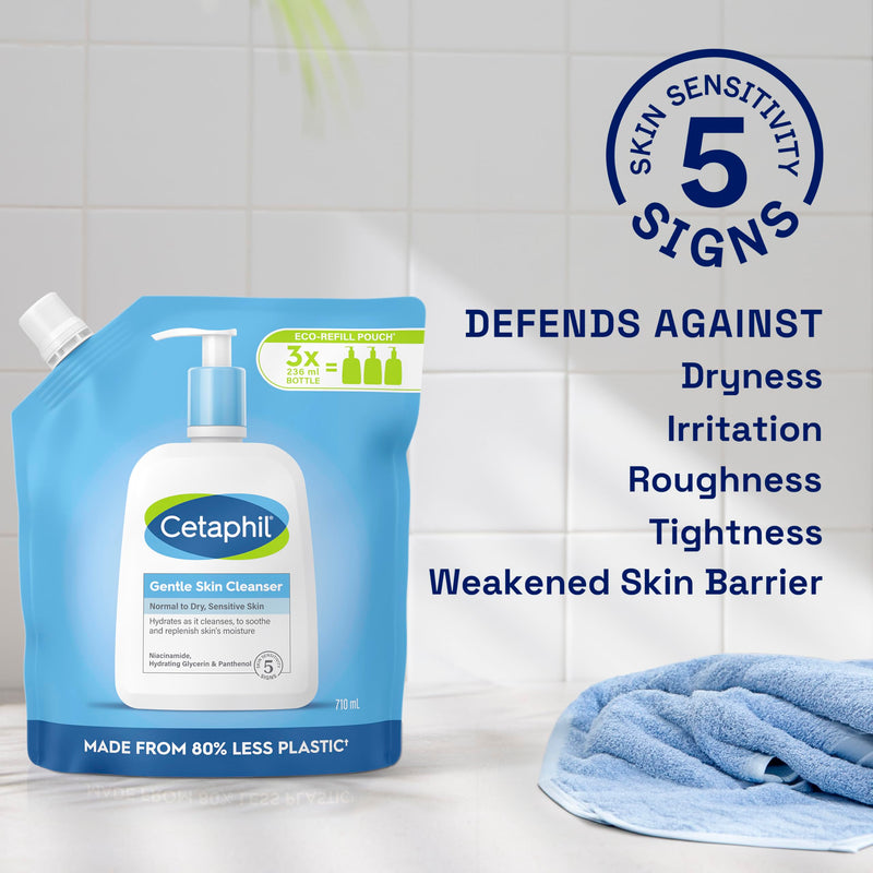 Cetaphil Gentle Skin Cleanser, 1L, Face & Body Wash, For Normal To Dry Sensitive Skin, With Niacinamide & Glycerin, Soap Free, 1 unit